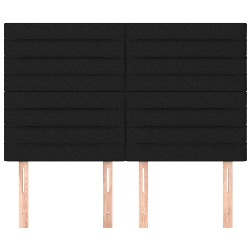 Testiere 4 pz Nere72x5x78/88 cm in Tessuto 3116472