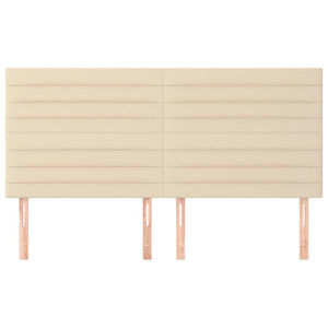 Testiera 4 pz Crema 80x5x78/88 cm in Tessuto