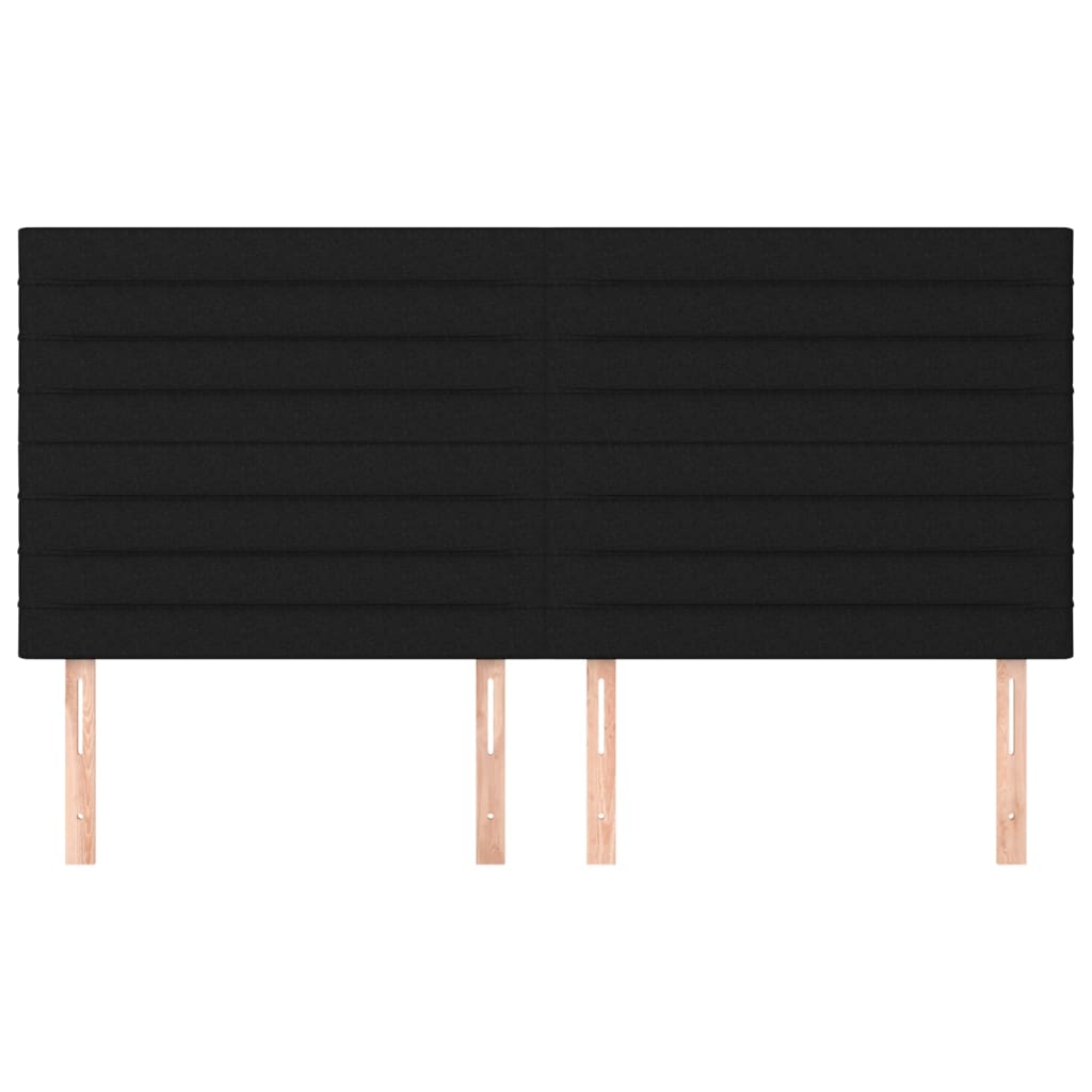 Testiera 4 pz Nera 90x5x78/88 cm in Tessuto 3116488