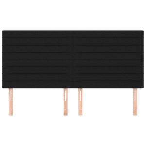 Testiera 4 pz Nera 90x5x78/88 cm in Tessuto 3116488