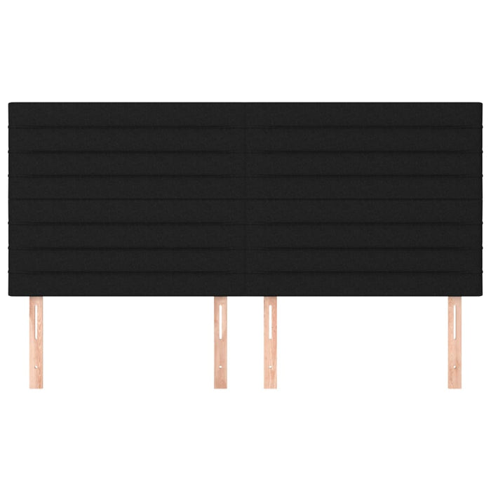 Testiera 4 pz Nera 90x5x78/88 cm in Tessuto 3116488