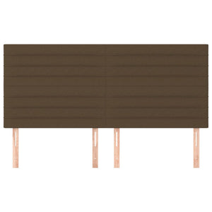 Testiera 4 pz Marrone Scuro 90x5x78/88 cm in Tessuto 3116489