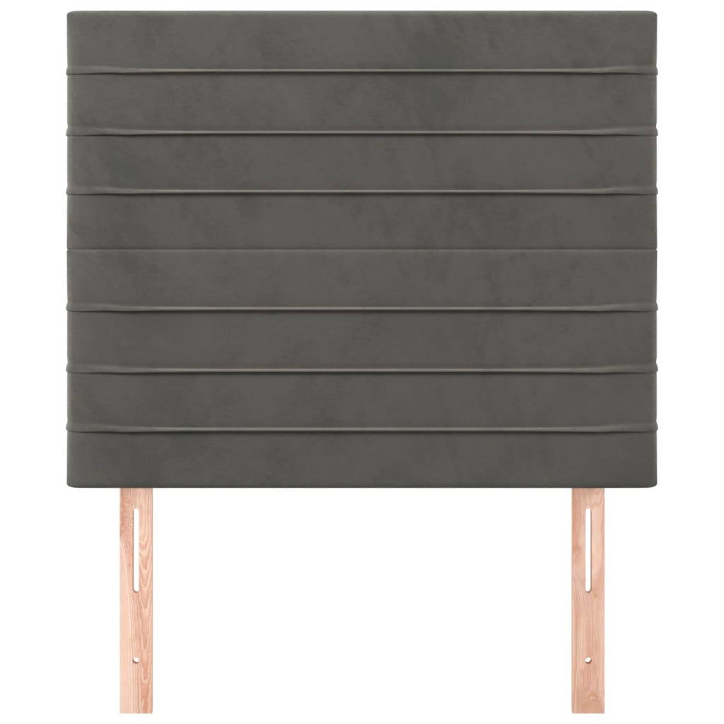 Testiera 2 pz Grigio Scuro 80x5x78/88 cm in Velluto 3116503