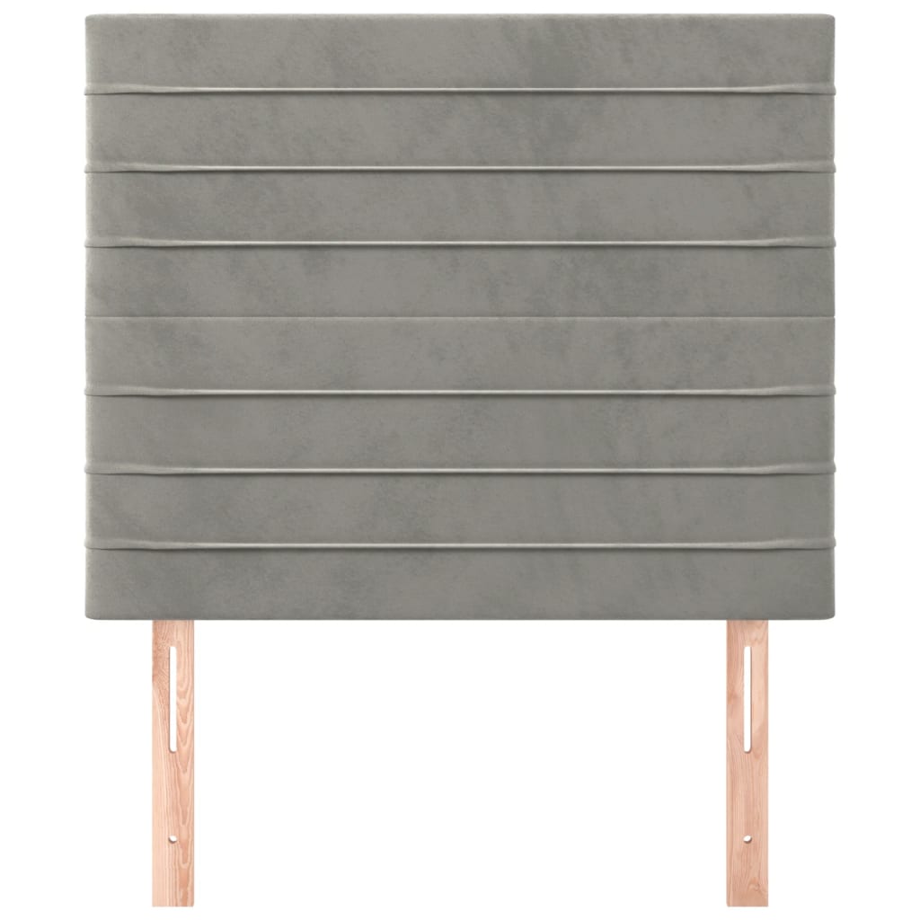 Testiera-Testata Decorativa Grigio Chiaro 90x5x118/128 cm Velluto 536629