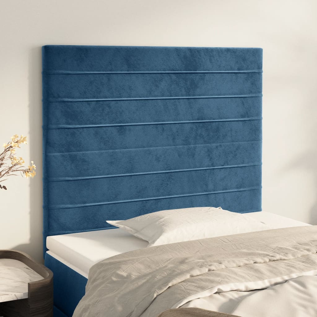 Testiere 2 pz Blu Scuro 100x5x78/88 cm in Velluto 3116518