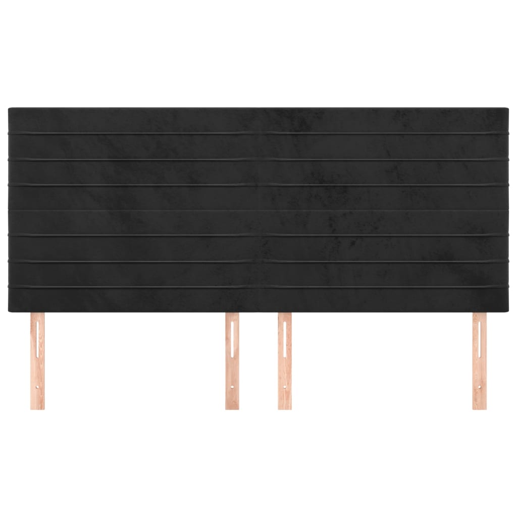 Testiera 4 pz Nera 90x5x78/88 cm in Velluto