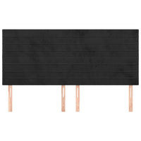 Testiera 4 pz Nera 90x5x78/88 cm in Velluto