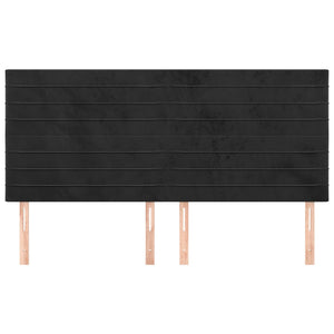 Testiera 4 pz Nera 90x5x78/88 cm in Velluto
