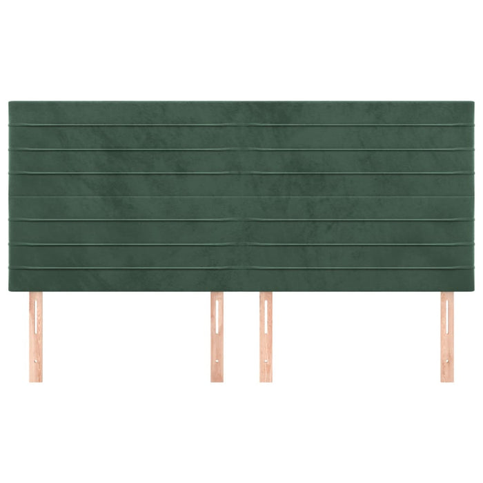 Testiera 4 pz Verde scuro 90x5x78/88 cm in Velluto 3116535