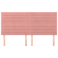 Testiera-Testata-Testiera Decorativa Rosa 180x5x118/128 cm Velluto 293547