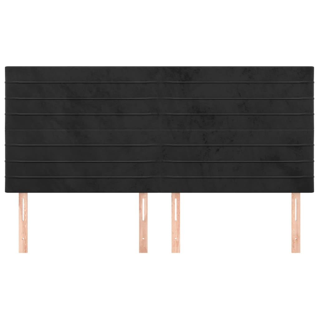Testiere 4 pz Nere 100x5x78/88 cm in Velluto