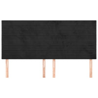 Testiere 4 pz Nere 100x5x78/88 cm in Velluto