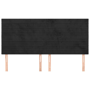 Testiere 4 pz Nere 100x5x78/88 cm in Velluto