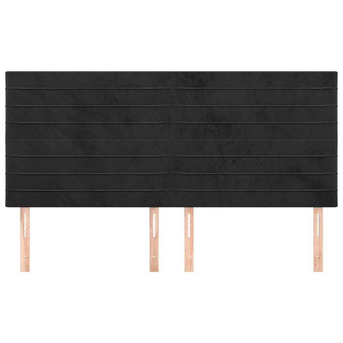 Testiere 4 pz Nere 100x5x78/88 cm in Velluto