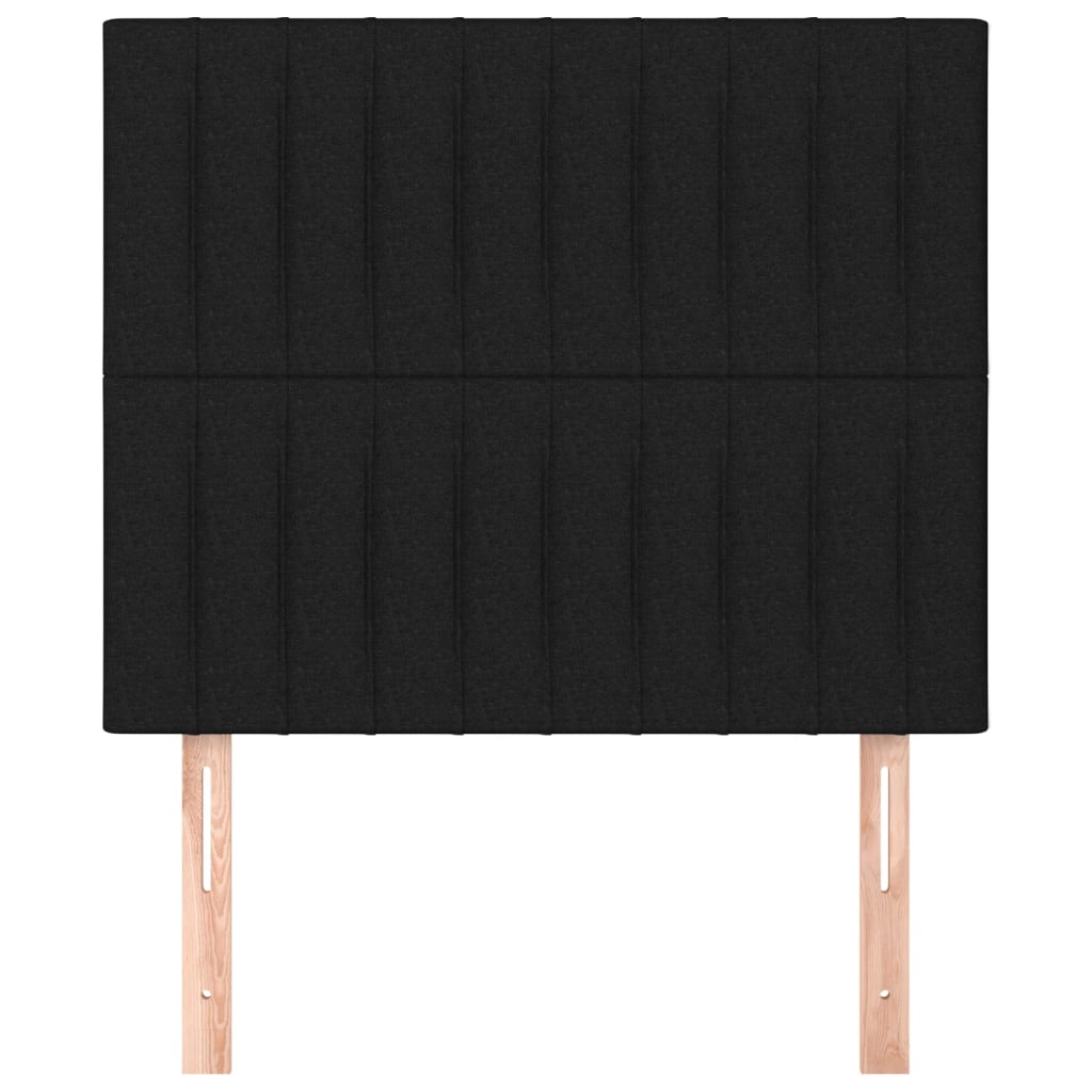 Testiera 2 pz Nera 90x5x78/88 cm in Tessuto 3116554