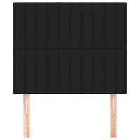 Testiera 2 pz Nera 90x5x78/88 cm in Tessuto 3116554