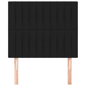 Testiera 2 pz Nera 90x5x78/88 cm in Tessuto 3116554