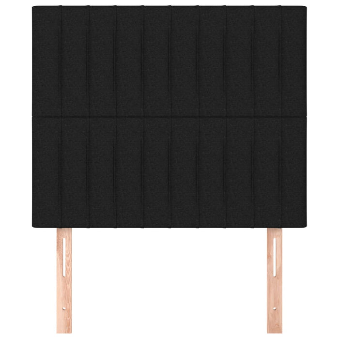 Testiera 2 pz Nera 90x5x78/88 cm in Tessuto 3116554