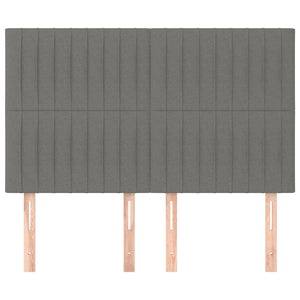 Testiere 4 pz Grigio Scuro 72x5x78/88 cm in Tessuto 3116569