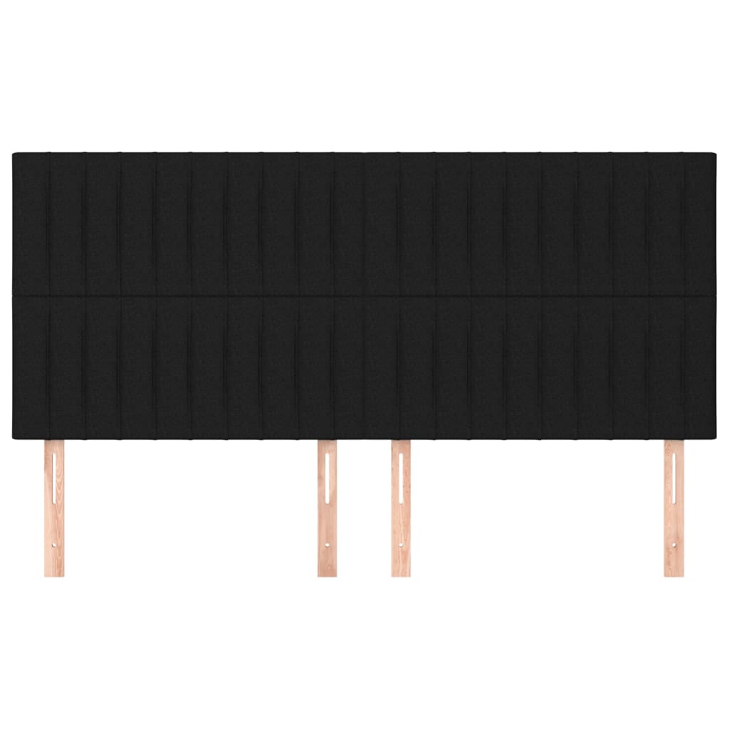 Testiere 4 pz Nero 100x5x78/88 cm in Tessuto 3116594