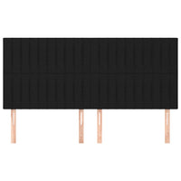 Testiere 4 pz Nero 100x5x78/88 cm in Tessuto 3116594