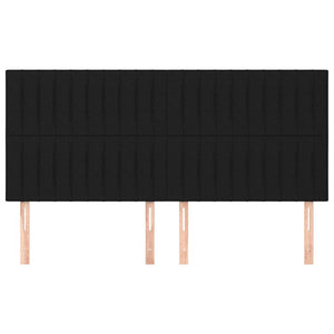 Testiere 4 pz Nero 100x5x78/88 cm in Tessuto 3116594