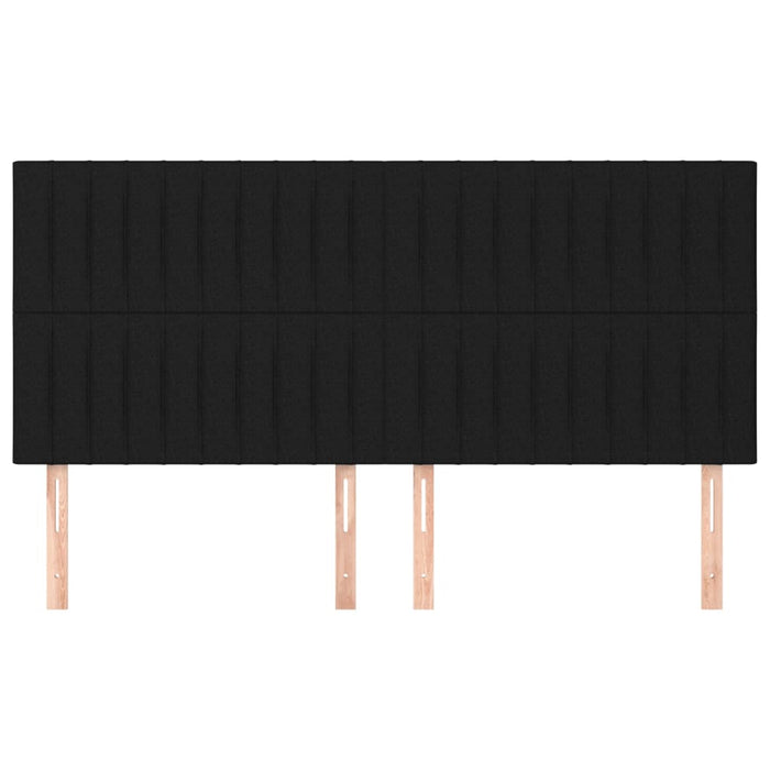 Testiere 4 pz Nero 100x5x78/88 cm in Tessuto 3116594