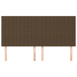 Testiera 4 pz Marrone Scuro 100x5x78/88 cm in Tessuto 3116595