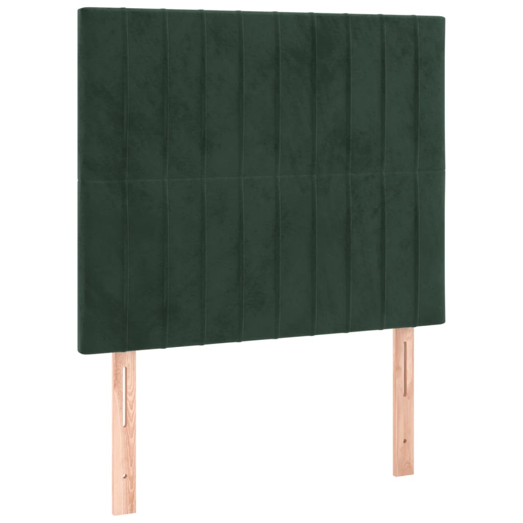 Testiera-Testata-Testiera Decorativa Verde Scuro 90x5x118/128 cm Velluto 469718