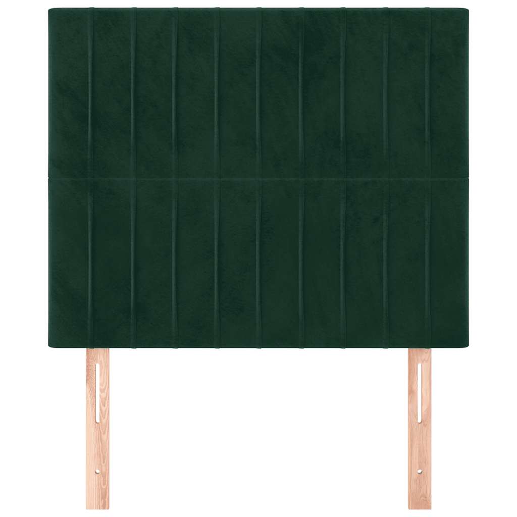 Testiera-Testata-Testiera Decorativa Verde Scuro 90x5x118/128 cm Velluto 469718