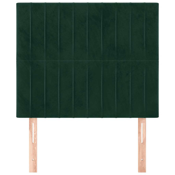 Testiera-Testata-Testiera Decorativa Verde Scuro 90x5x118/128 cm Velluto 469718
