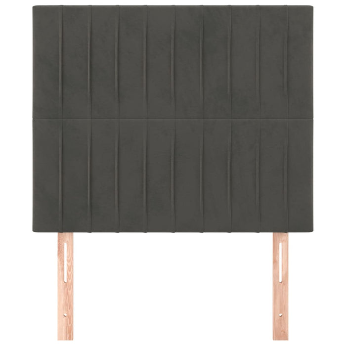 Testiere 2 pz Grigio Scuro 100x5x78/88 cm in Velluto 3116613