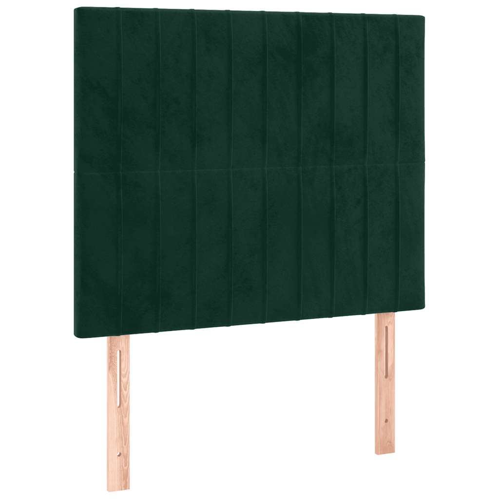 Testiera-Testata-Testiera Decorativa Verde Scuro 100x5x118/128 cm Velluto 445109