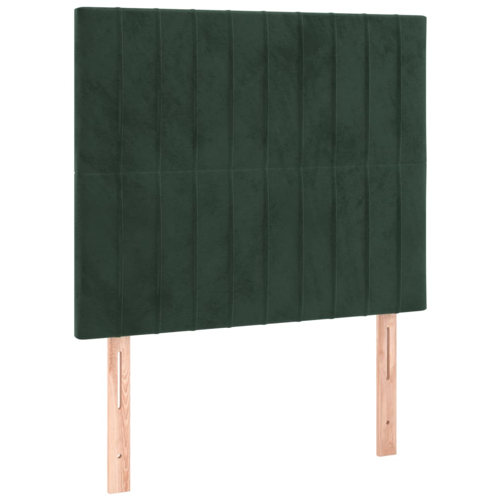 Testiere 2 pz Verde Scuro 100x5x78/88 cm in Velluto 3116615