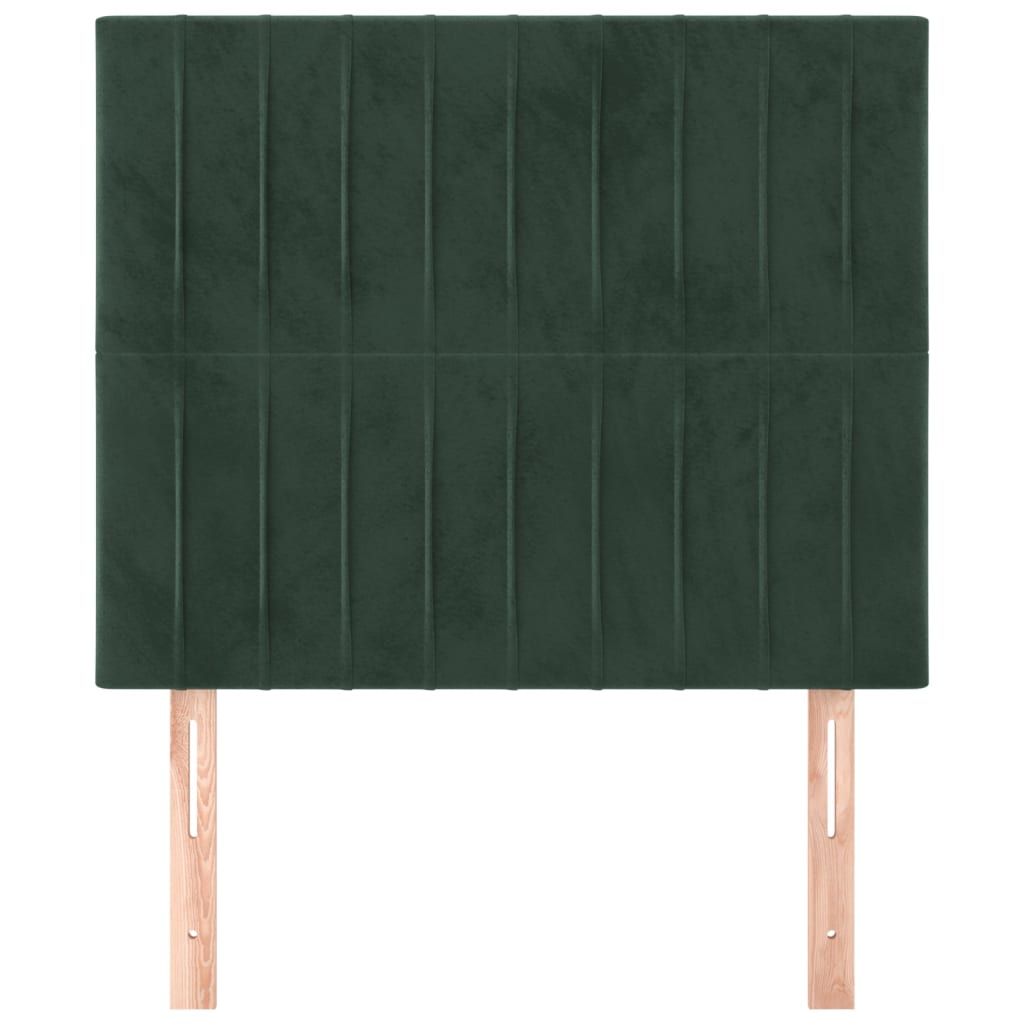 Testiera-Testata-Testiera Decorativa Verde Scuro 100x5x118/128 cm Velluto 445109