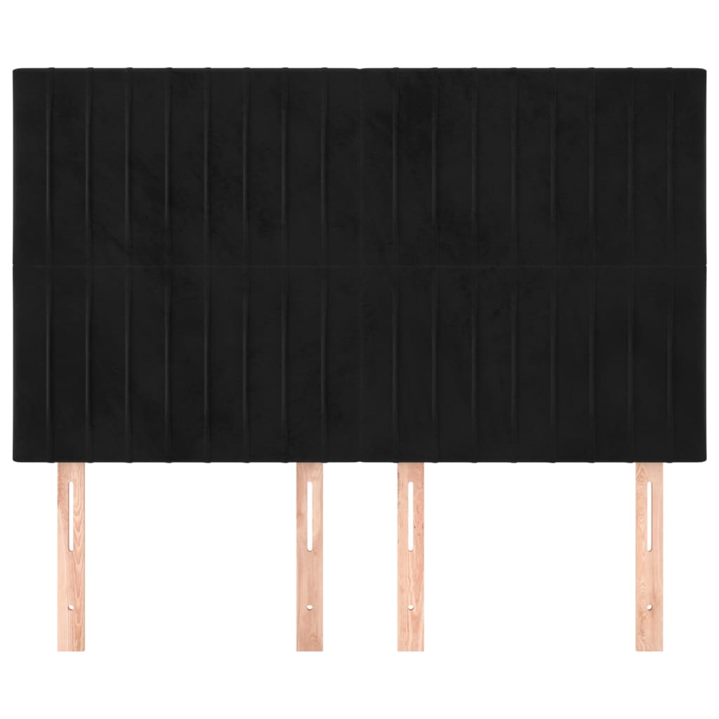 Testiere 4 pz Nere 72x5x78/88 cm in Velluto 3116620