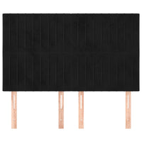 Testiere 4 pz Nere 72x5x78/88 cm in Velluto 3116620