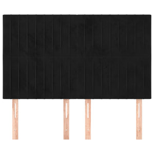Testiere 4 pz Nere 72x5x78/88 cm in Velluto 3116620