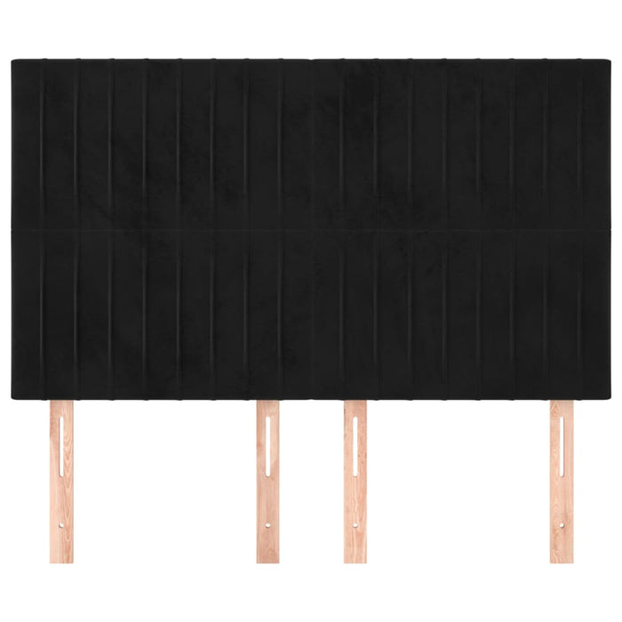 Testiere 4 pz Nere 72x5x78/88 cm in Velluto 3116620