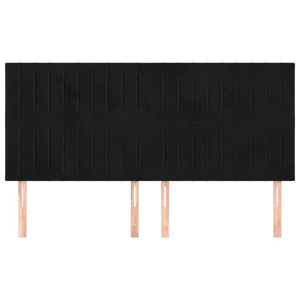 Testiera 4 pz Nera 80x5x78/88 cm in Velluto 3116626