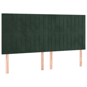 Testiera-Testata-Testiera Decorativa Verde Scuro 160x5x118/128 cm Velluto 692880