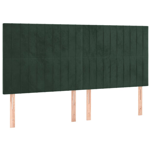 Testiera-Testata-Testiera Decorativa Verde Scuro 160x5x118/128 cm Velluto 692880