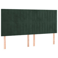 Testiera 4 pz Verde Scuro 80x5x78/88 cm in Velluto 3116627