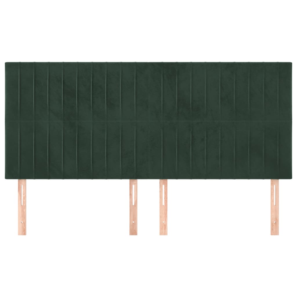 Testiera-Testata-Testiera Decorativa Verde Scuro 160x5x118/128 cm Velluto 692880