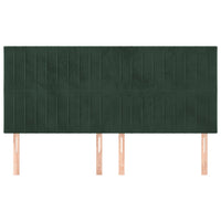 Testiera-Testata-Testiera Decorativa Verde Scuro 160x5x118/128 cm Velluto 692880