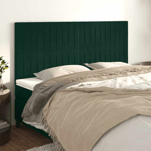 Testiera-Testata-Testiera Decorativa Verde Scuro 160x5x118/128 cm Velluto 692880