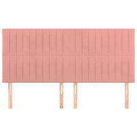 Testiera-Testata-Testiera Decorativa Rosa 160x5x118/128 cm Velluto 624538