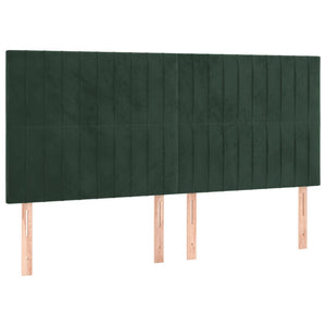 Testiera 4 pz Verde scuro 90x5x78/88 cm in Velluto 3116633