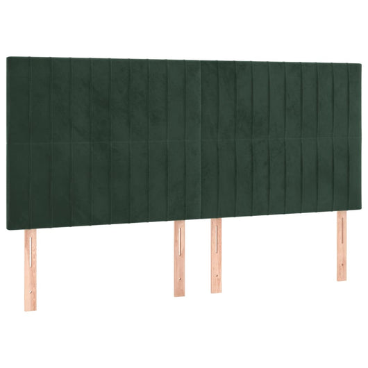 Testiera 4 pz Verde scuro 90x5x78/88 cm in Velluto 3116633