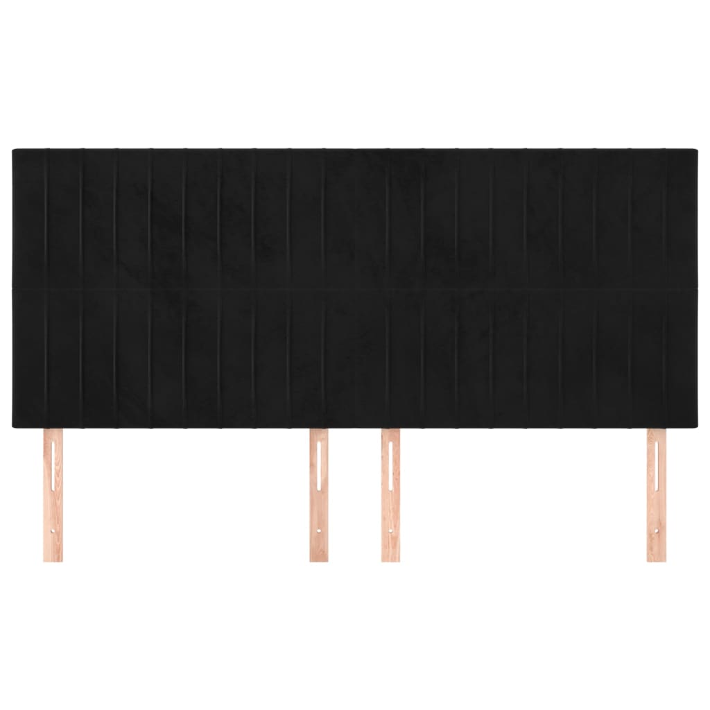 Testiere 4 pz Nere 100x5x78/88 cm in Velluto 3116638